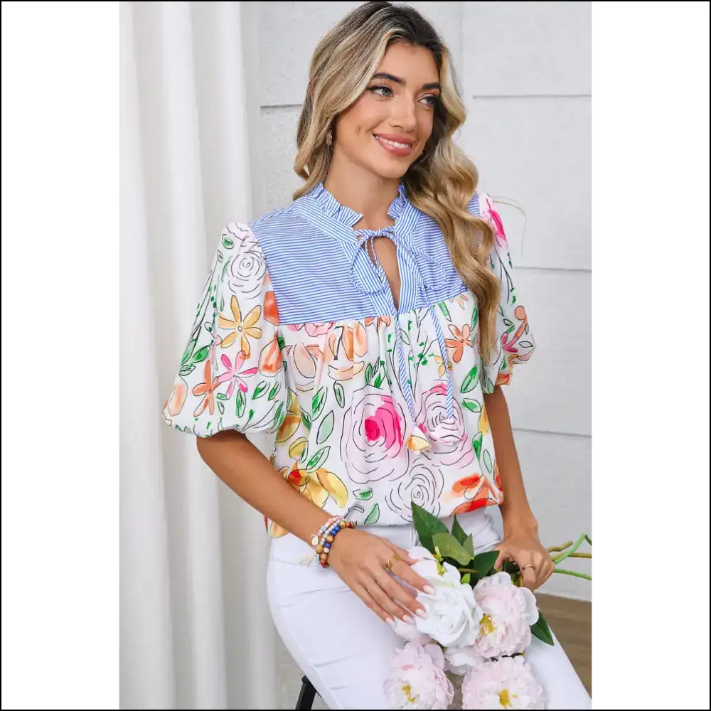 Needful Things: Floral Print Frenzy you Multicolour Disaster! ๐ - Blouses on Sale Worldwide Shipping