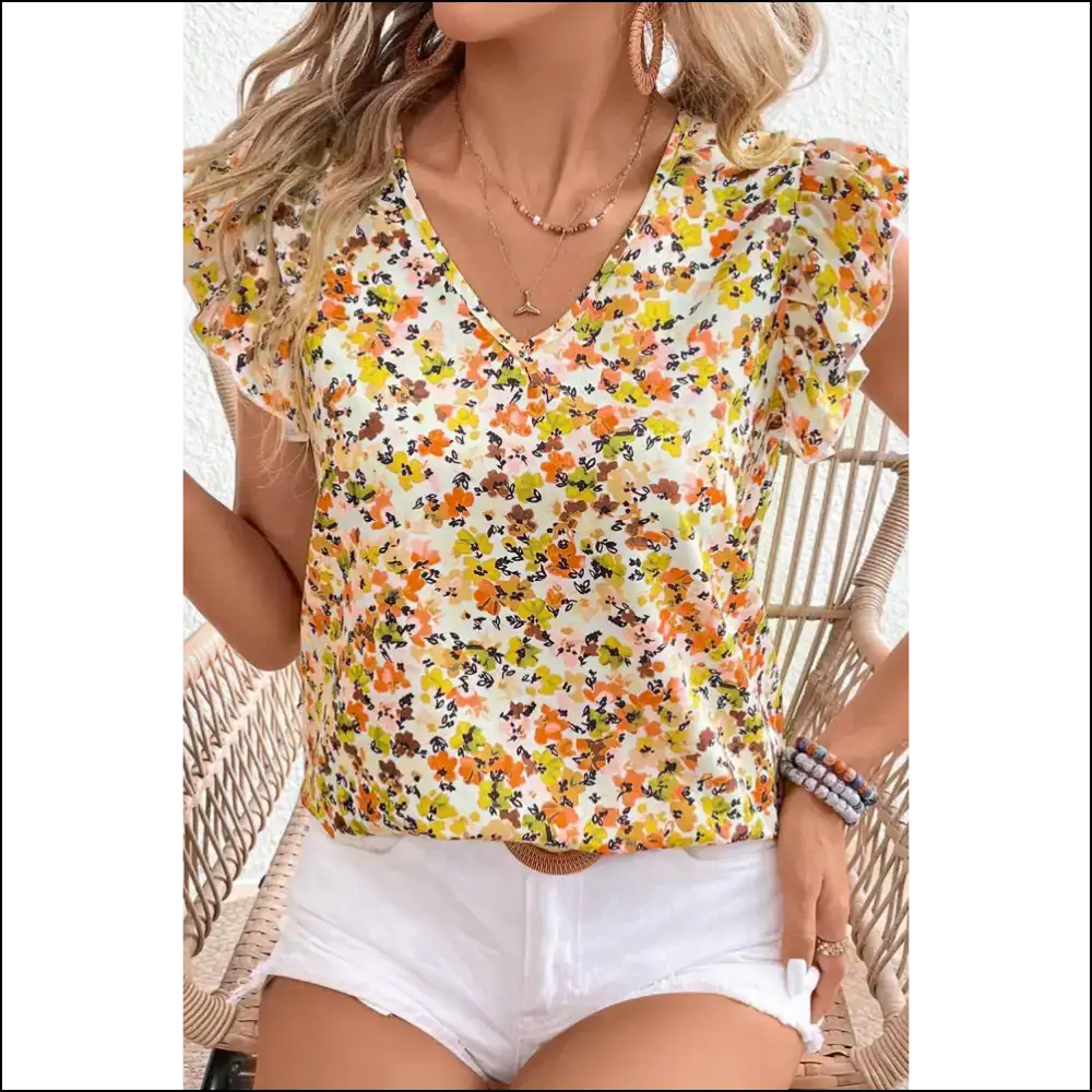 Needful Things: Green Floral Print Blouse β Pillow Soft Head-turning πΌπ - Blouses on Sale Worldwide Shipping