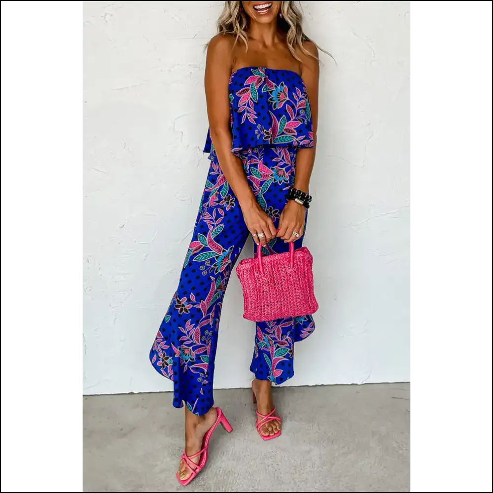 Needful Things: Jumpsuit so Good It’s Basically Legal Theft 🌴 Blue Boho Ruffle Overlay - s - Jumpsuits & Rompers on Sale Worldwide Shipping