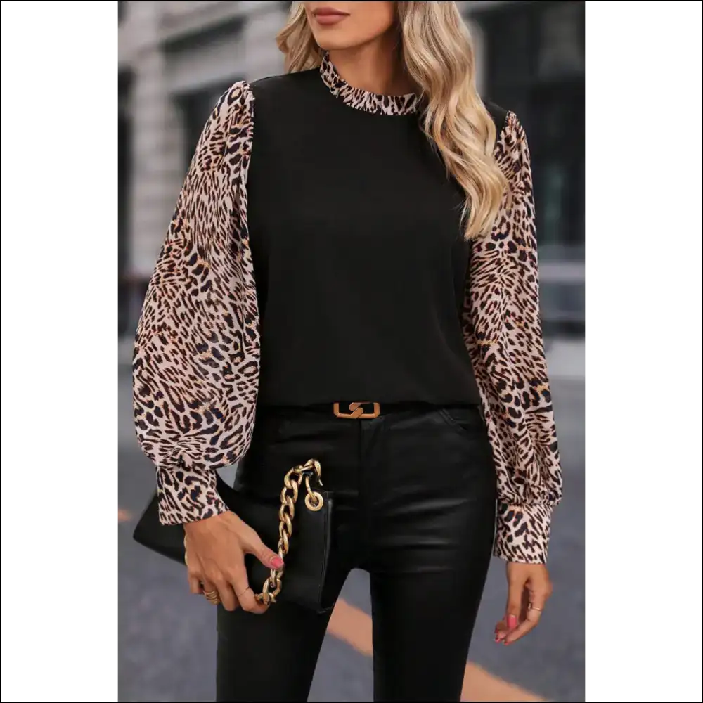 Needful Things: Leopard Print Lantern Sleeve Blouse - so Fierce it Roars! π - Blouses on Sale Worldwide Shipping