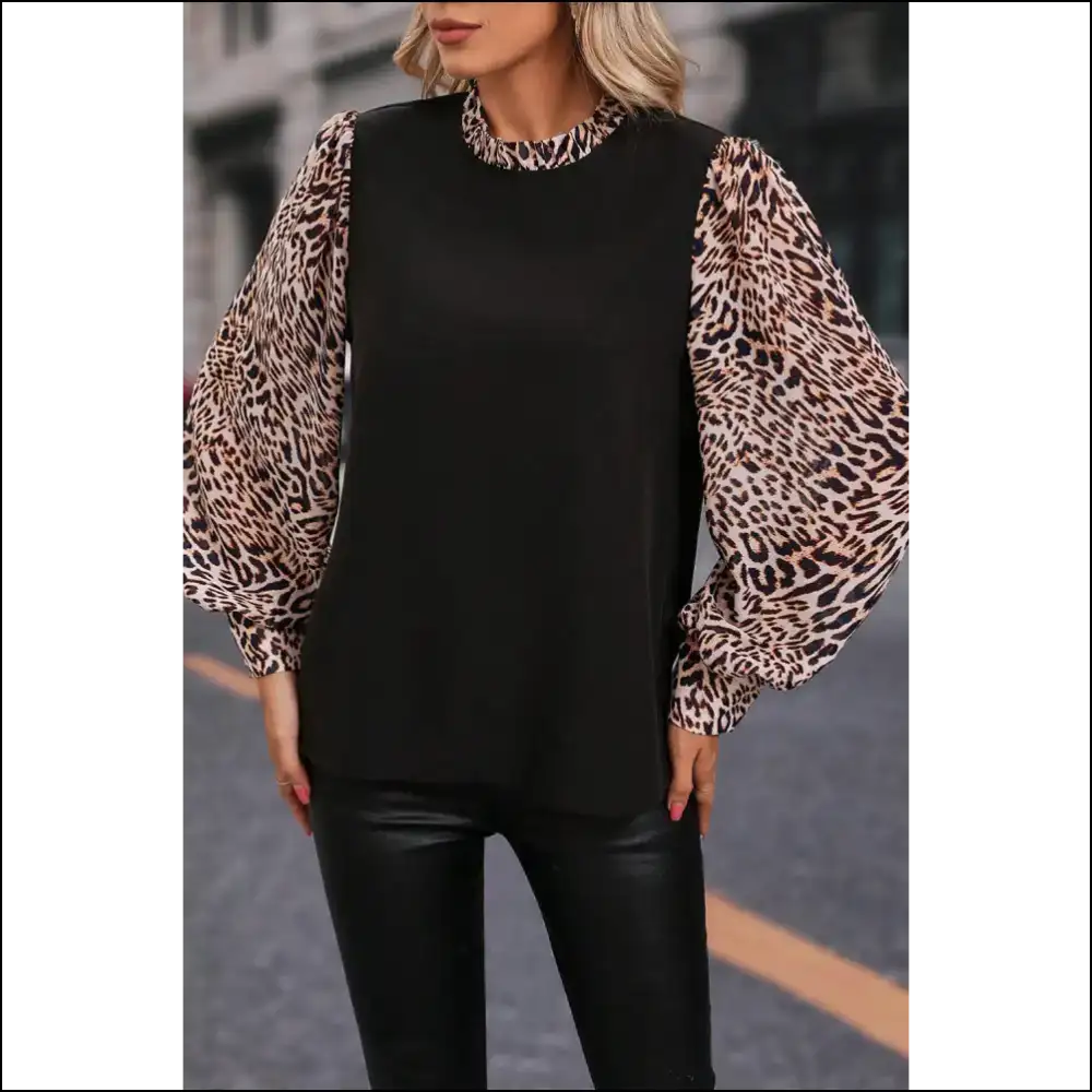 Needful Things: Leopard Print Lantern Sleeve Blouse - so Fierce it Roars! π - Blouses on Sale Worldwide Shipping
