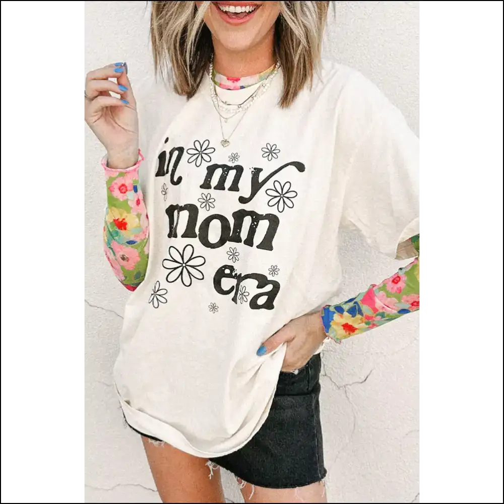 Needful Things: Mom Era Flower Tee - Finally Fashion that Understands! 🌸 - Jet Stream / s - t Shirts on Sale Worldwide Shipping