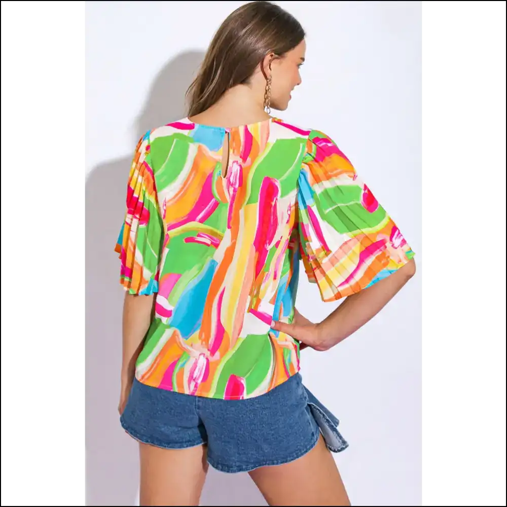 Needful Things Multicolour Abstract Print: Hide your Crazy Blouse! ?️ - Blouses on Sale Worldwide Shipping