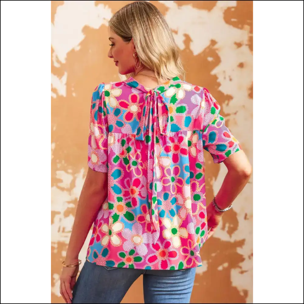 Needful Things: Purple Floral Print Blouse β Bloom Baby Bloom! ππΈ - Blouses on Sale Worldwide Shipping