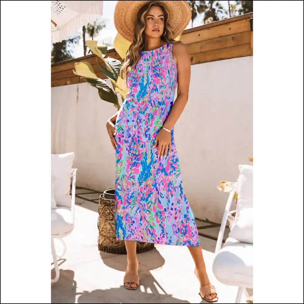 Needful Things: Purple Fluorescent Maxi Dress of Doom! π Sleeveless Perfection - Dresses on Sale Worldwide Shipping