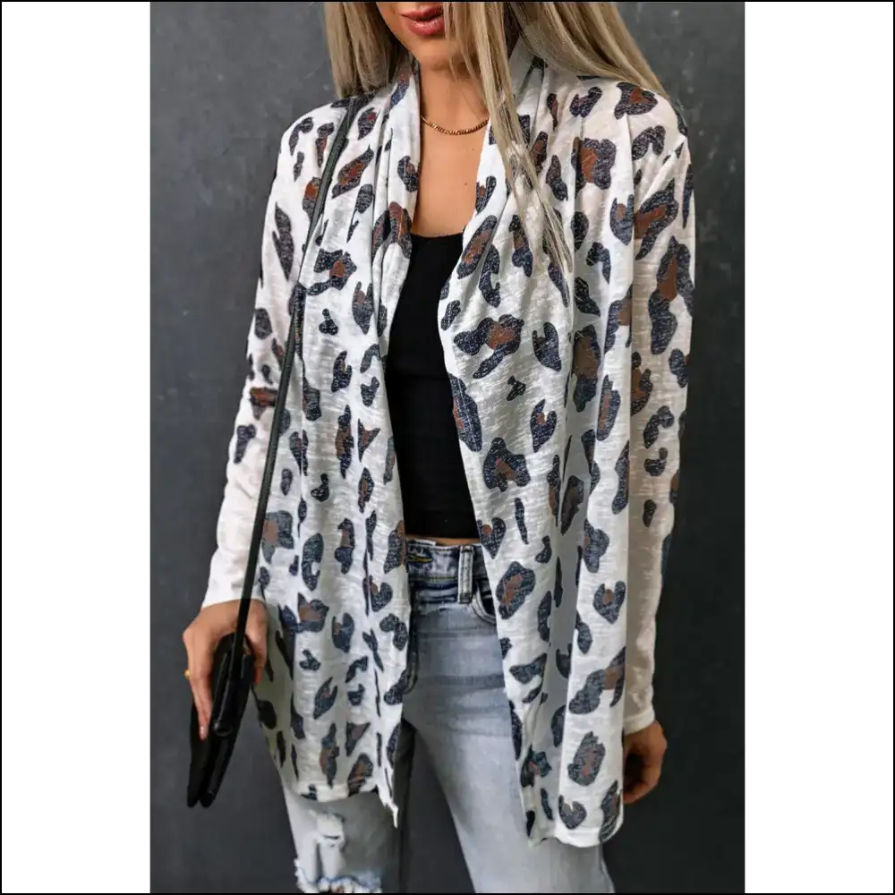 Needful Things: White Leopard Print Cardigan β Hear me Roar π - Xs - Cardigans on Sale Worldwide Shipping