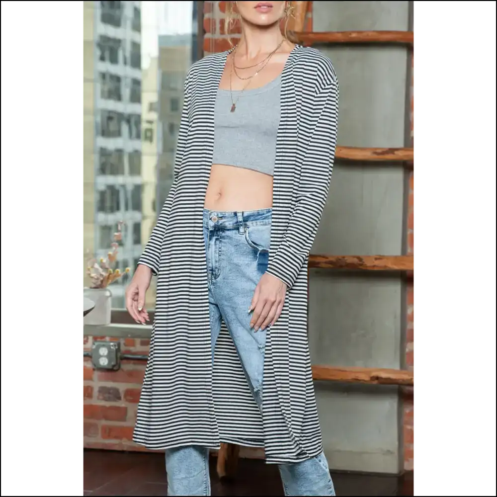 Needful Things: Zebra Gone Wild White Striped Long Cardigan 🦓 - Stripe / s - Cardigans on Sale Worldwide Shipping