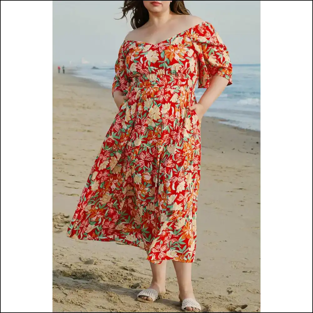 Orange Floral: Dresses that Slay Gorgeous! 🧡 Needful Things - Plus Size on Sale Worldwide Shipping