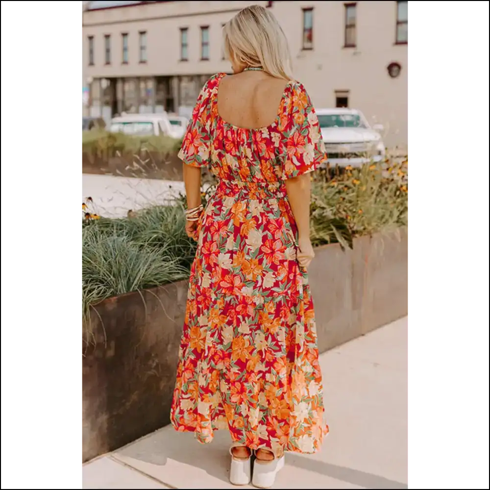 Orange Floral: Dresses that Slay Gorgeous! 🧡 Needful Things - Plus Size on Sale Worldwide Shipping