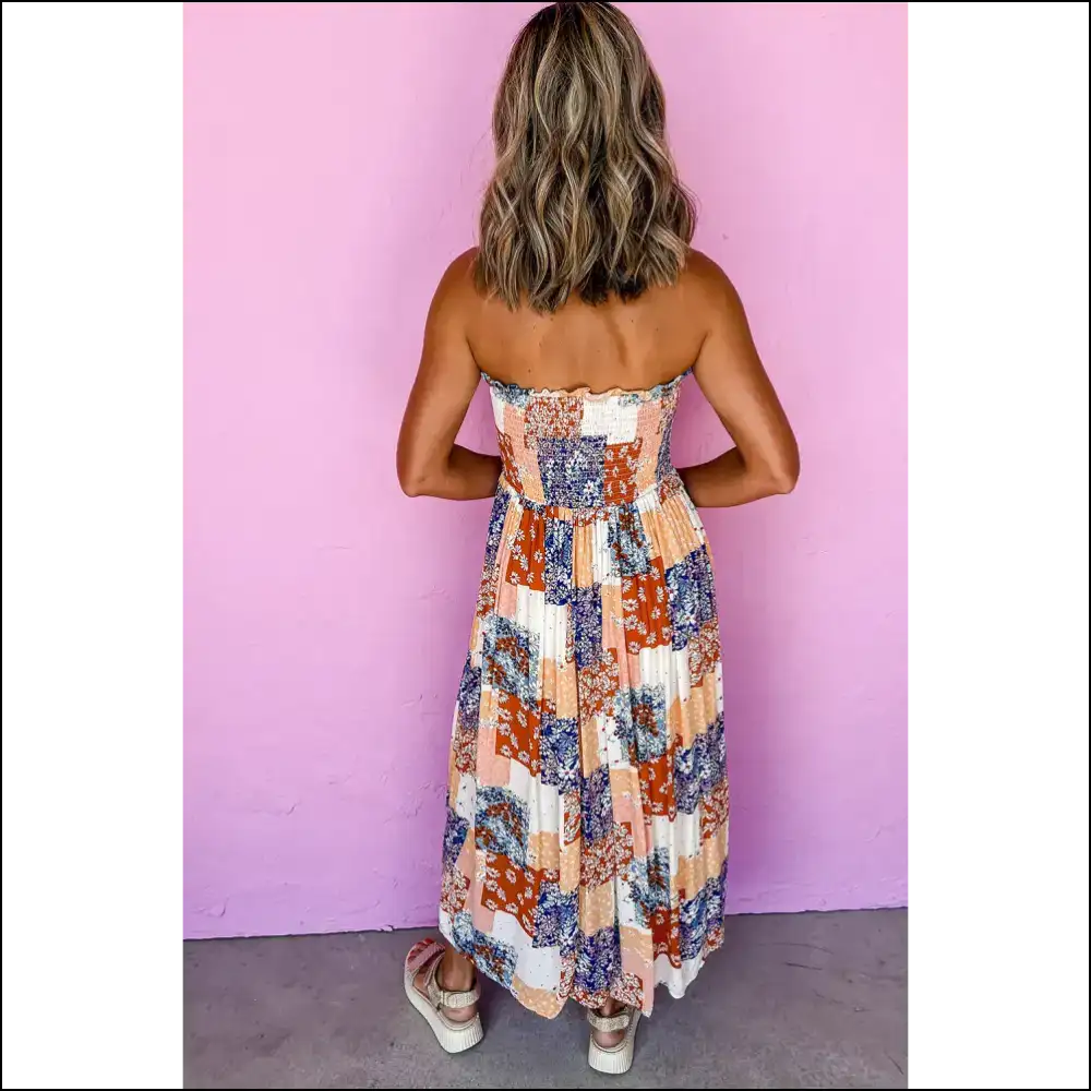 Orange Floral Patchwork Dress: so Hot It’s Frilled 🧡 Needful Things - Maxi Dresses on Sale Worldwide Shipping