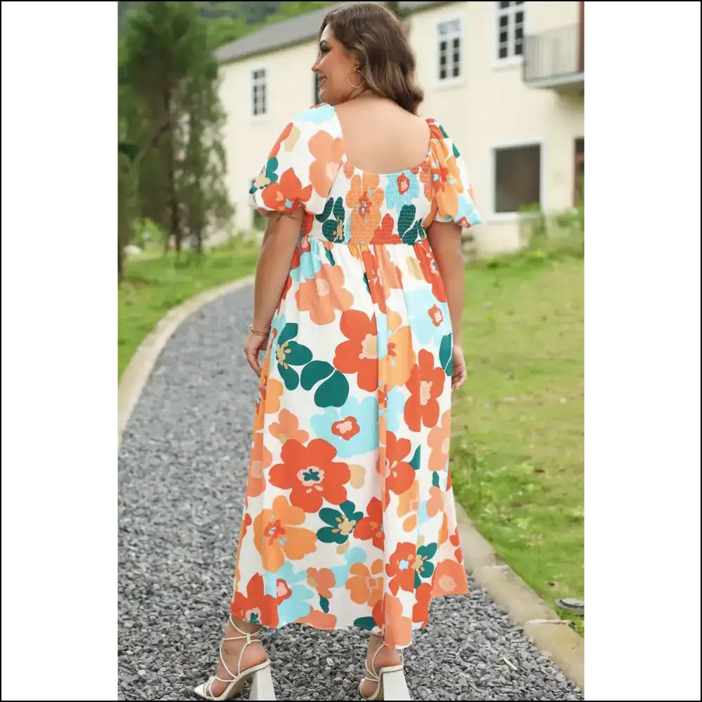 Orange you Glad Found this Vibrant Floral Maxi Dress? ๐ Needful Things - Plus Size Dresses on Sale Worldwide Shipping
