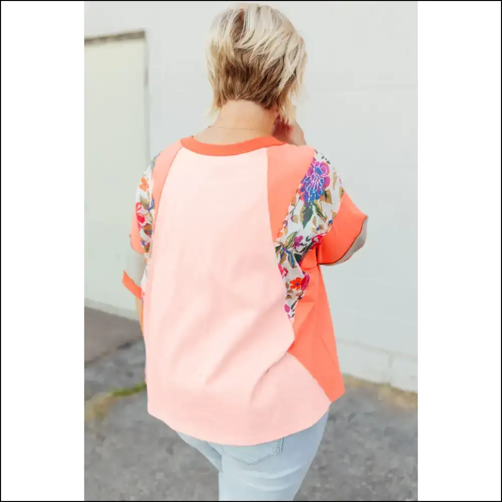 Orange you Glad this Vibrant Floral Top Fits? 😂 Needful Things - Plus Size Tops on Sale Worldwide Shipping