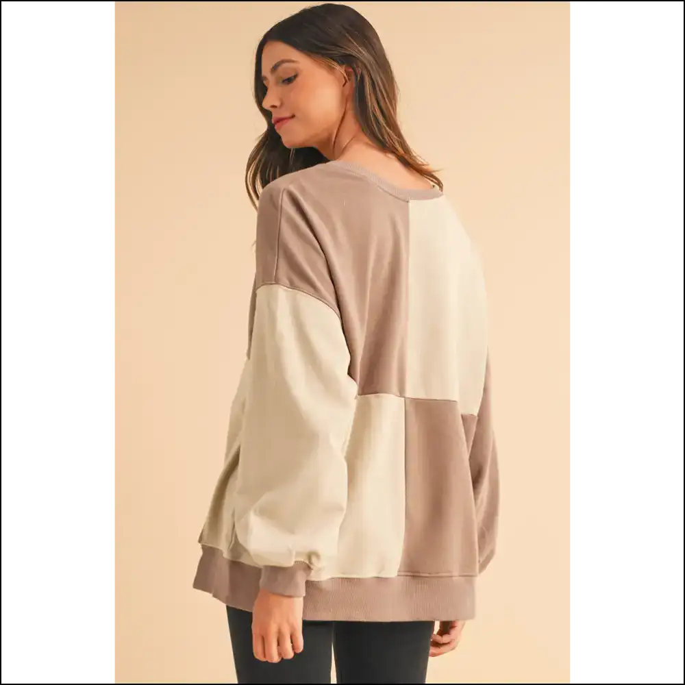 Parchment Colorblock Henley: so Comfy Youll Ghost your Other Sweaters 👻 - Sweatshirts & Hoodies on Sale Worldwide Shipping