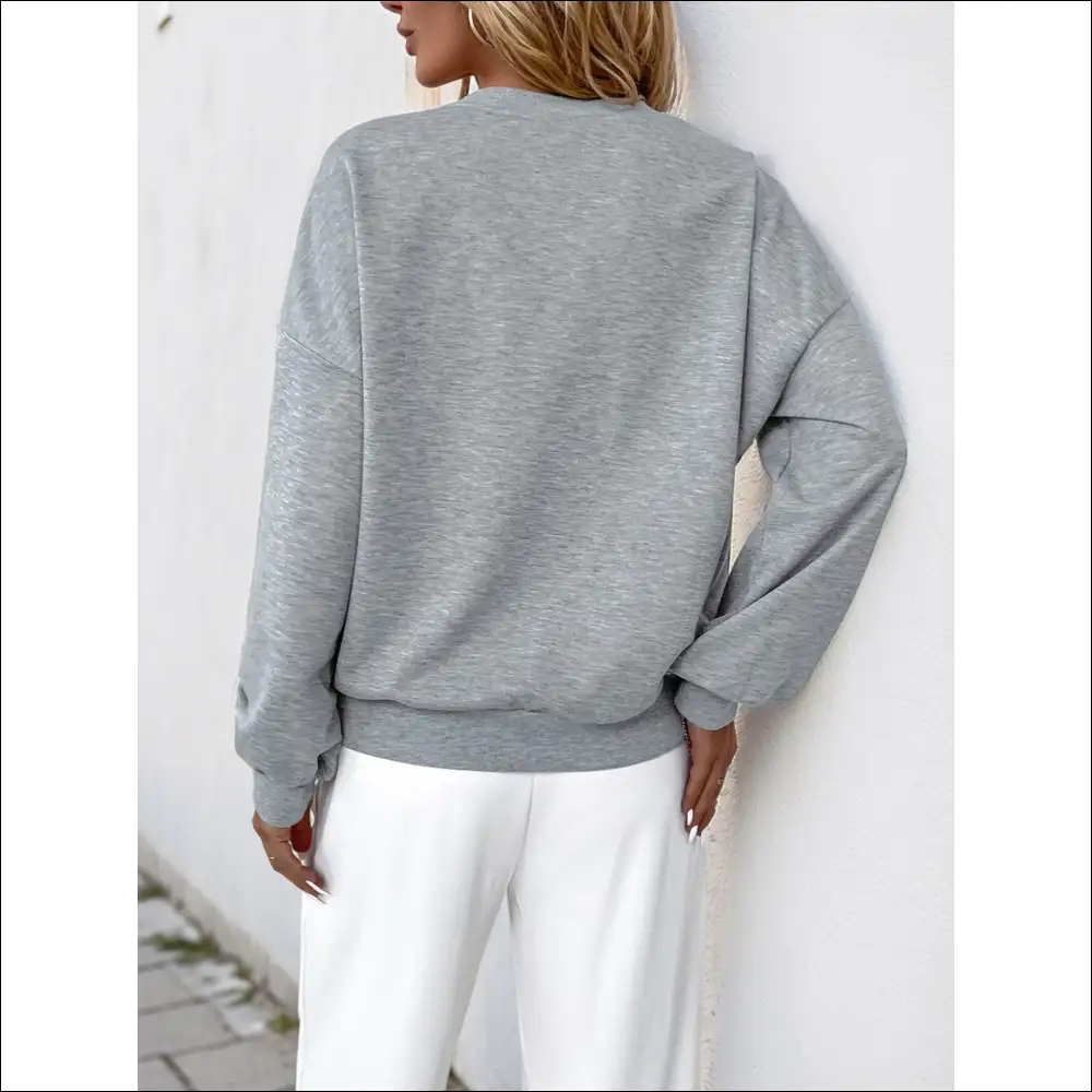 Perfee Cutout Pearl Round Neck Sweatshirt - Sweatshirts & Hoodies on Sale Worldwide Shipping