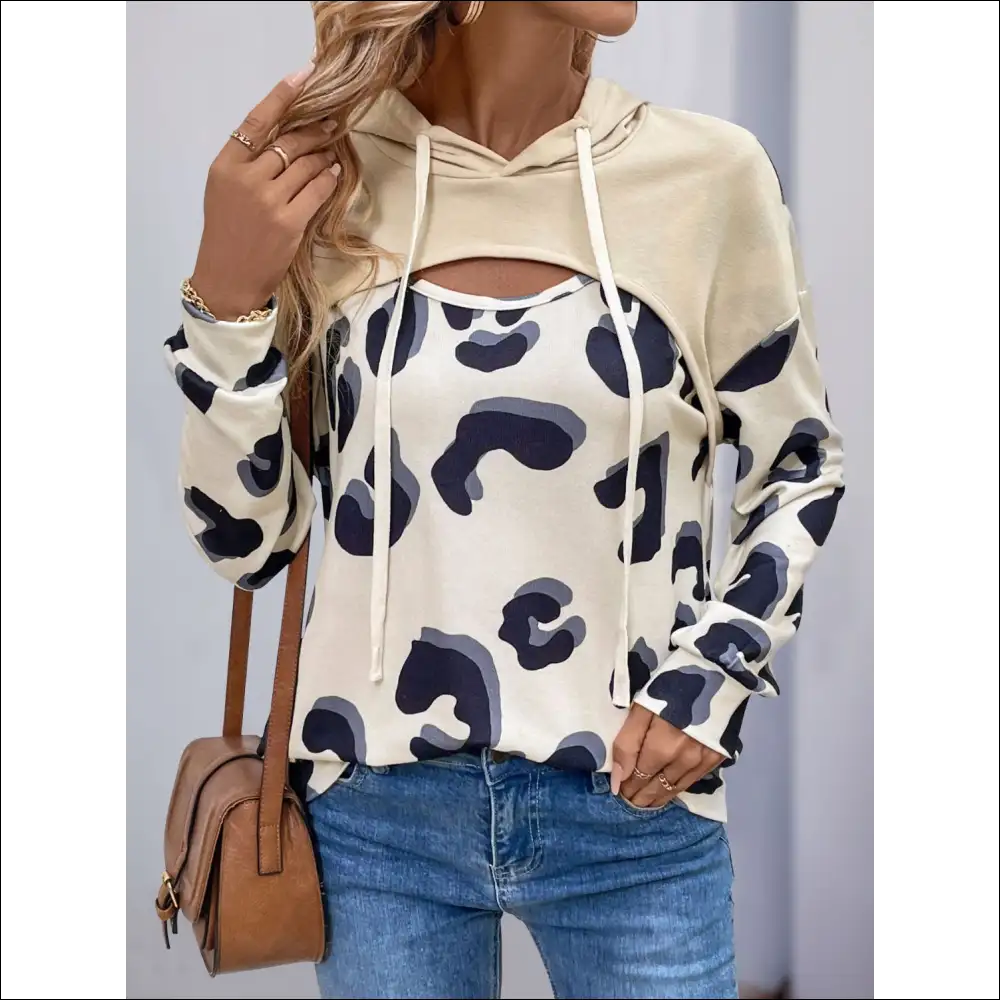 Perfee Faux Layered Long Sleeve Drawstring Hoodie - Hoodies Sweatshirts & on Sale Worldwide Shipping