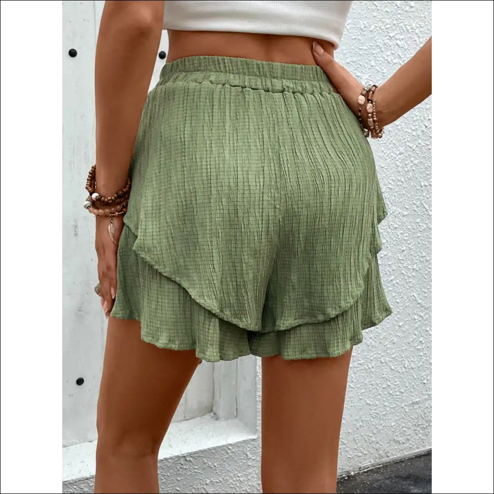 Perfee Tied Layered High Waist Shorts - on Sale Worldwide Shipping