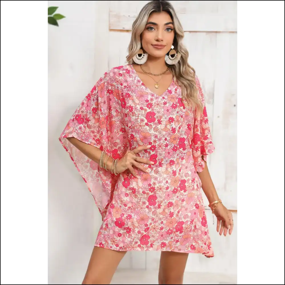 Pink Boho Floral: so Big It’s Practically Glamping 🏕️ Needful Things - Blouses on Sale Worldwide Shipping