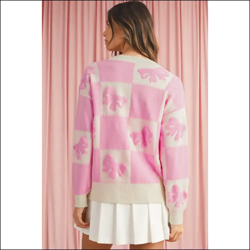 Pink Bowknot Panic: Needful Things Chic Cardigan π - Cardigans on Sale Worldwide Shipping
