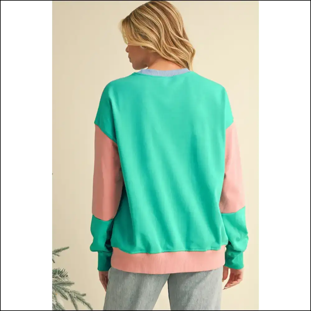 Pink Colorblock Drop Shoulder: so Fetch π Needful Things - Sweatshirts & Hoodies on Sale Worldwide Shipping