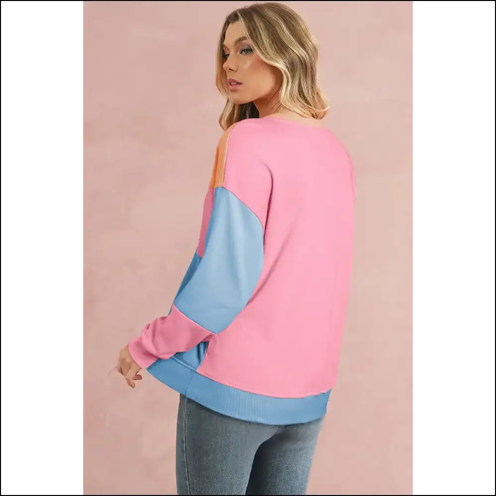 Pink Colorblock Drop Shoulder: so Fetch π Needful Things - Sweatshirts & Hoodies on Sale Worldwide Shipping