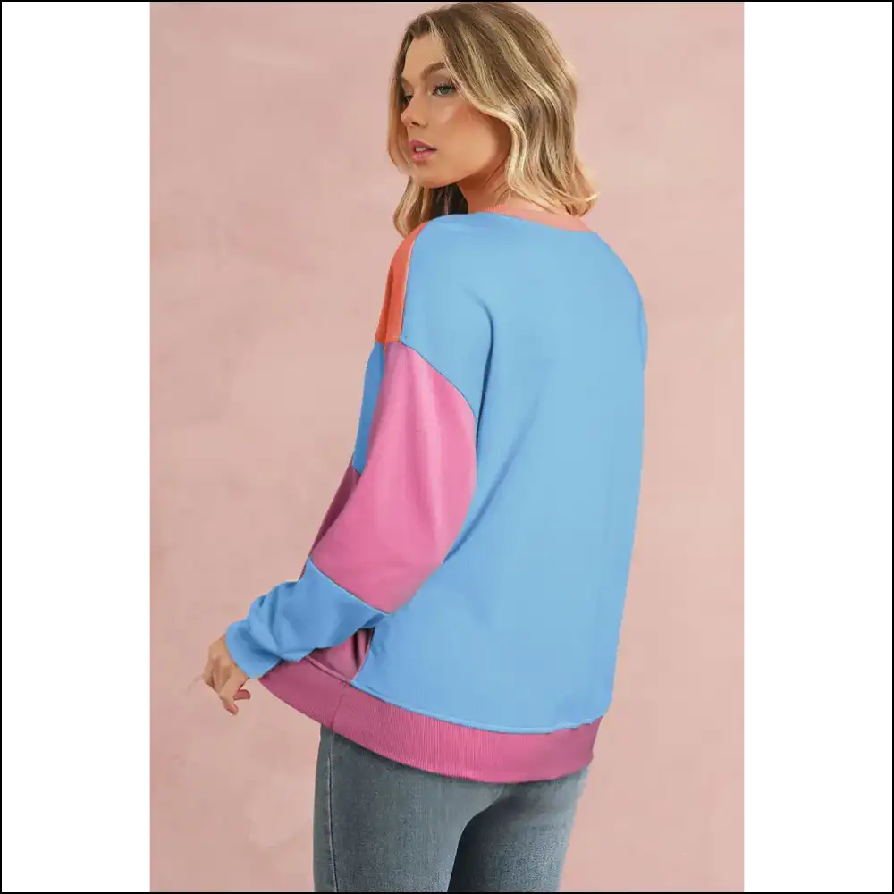 Pink Colorblock Drop Shoulder: so Fetch π Needful Things - Sweatshirts & Hoodies on Sale Worldwide Shipping