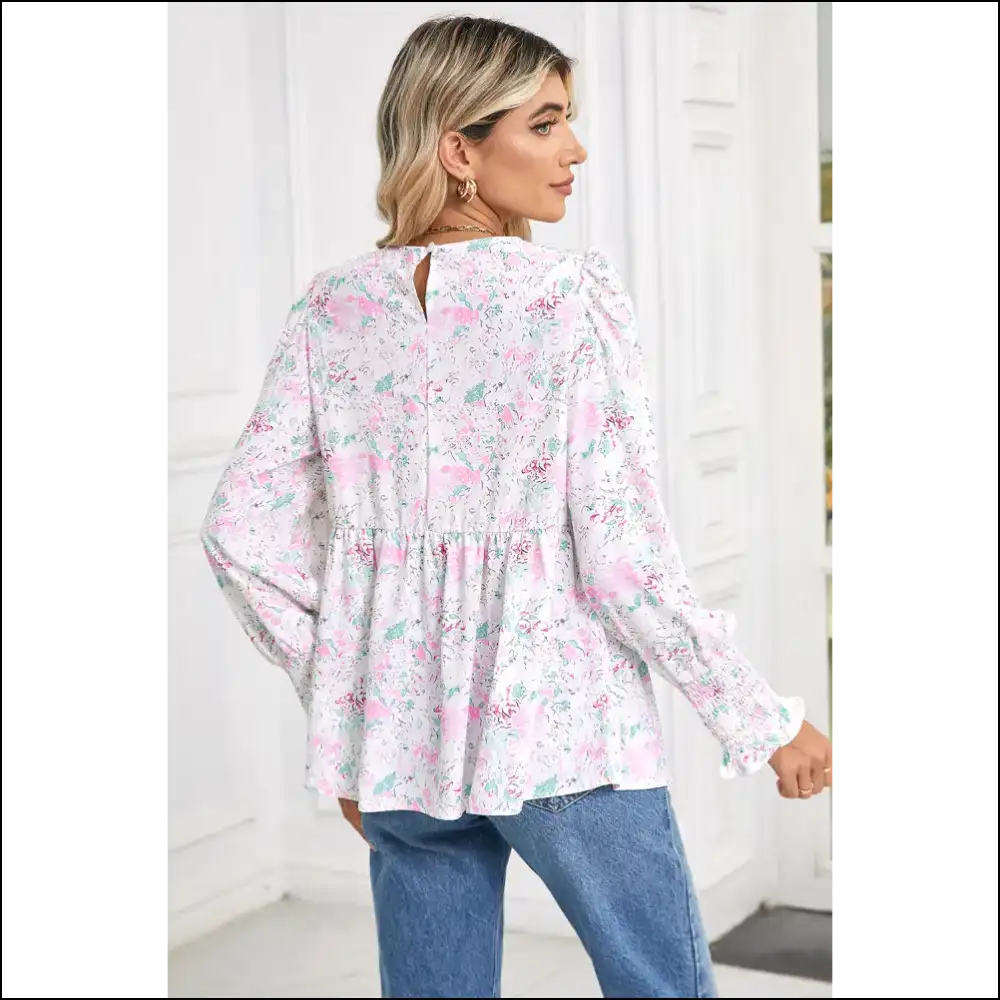 Pink Floral Babydoll Blouse: Basically a Hug you can Wear - Blouses on Sale Worldwide Shipping