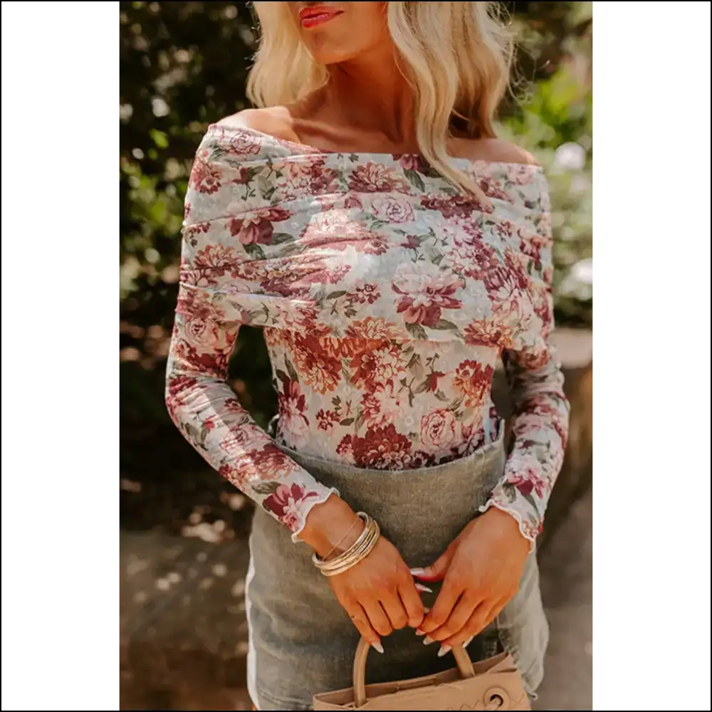 Pink Floral Print Bodysuit: from Frumpy to Freakin Fabulous 🌸 Needful Things - s - Bodysuit on Sale Worldwide Shipping