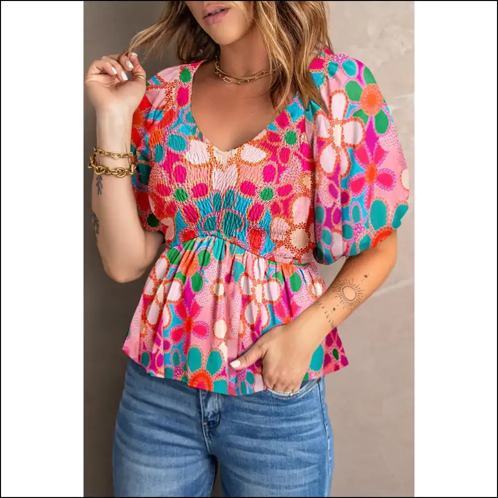 Pink Floral Puff Sleeve: Finally a Blouse that Doesn’t Suck 🌸 Needful Things - s - Blouses on Sale Worldwide Shipping