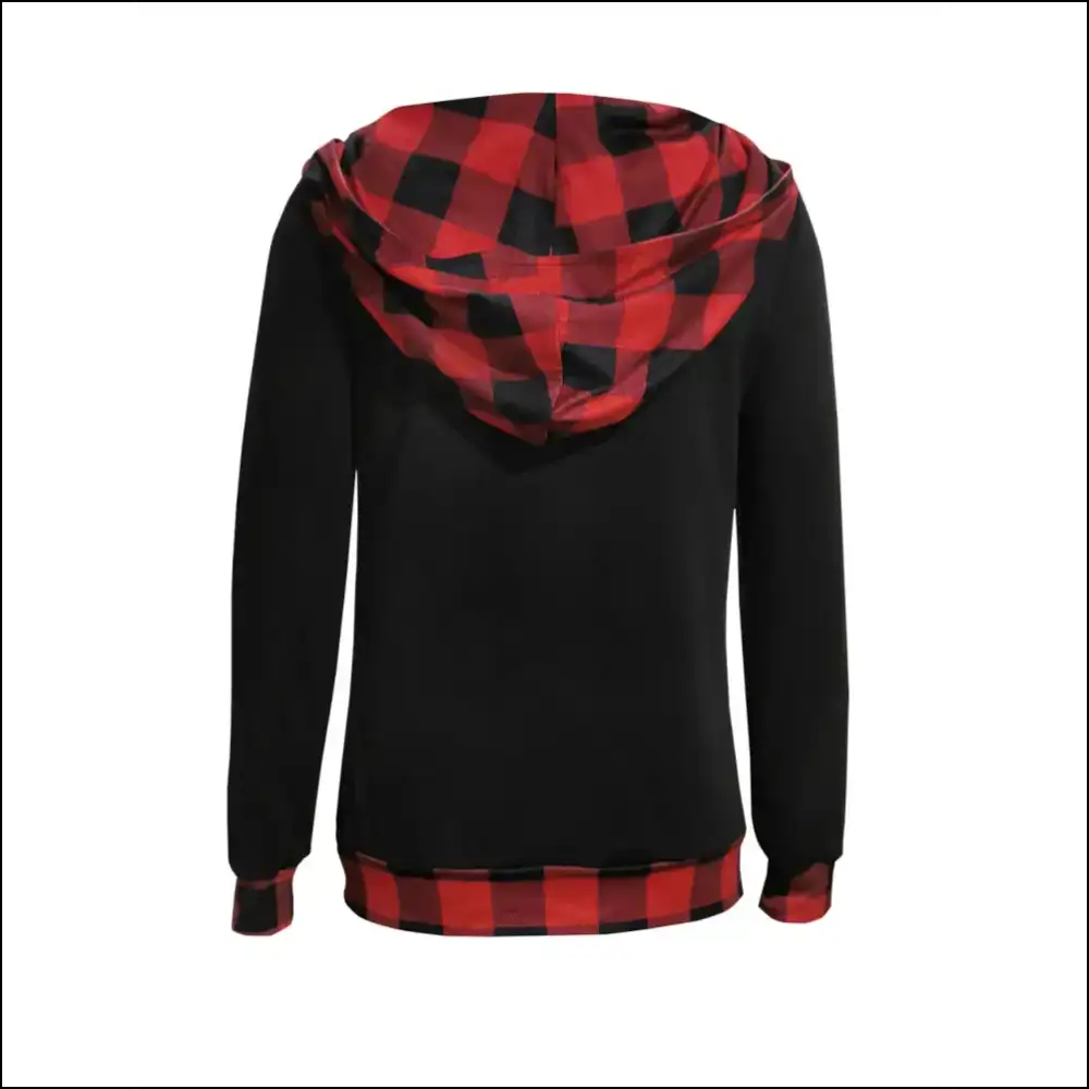Plaid Long Sleeve Hooded Blouse - Blouses on Sale Worldwide Shipping
