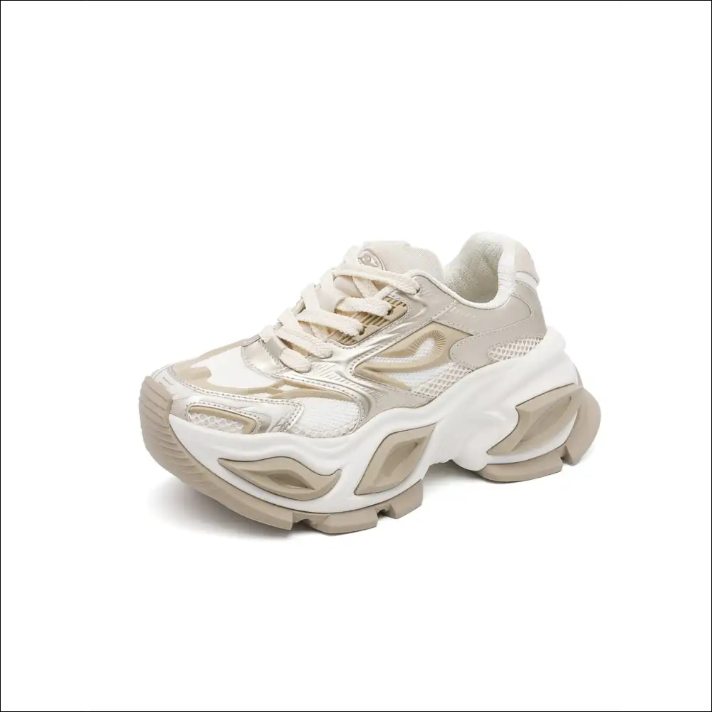 Playful Contrast Chunky Platform Athletic Shoes - Gold / 35(us4) - on Sale Worldwide Shipping