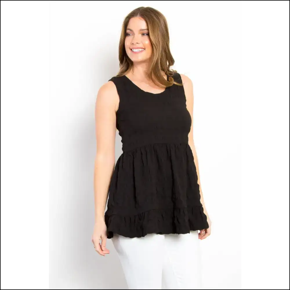 Playful Ruffled Sleeveless Babydoll Top - Tank Tops on Sale Worldwide Shipping