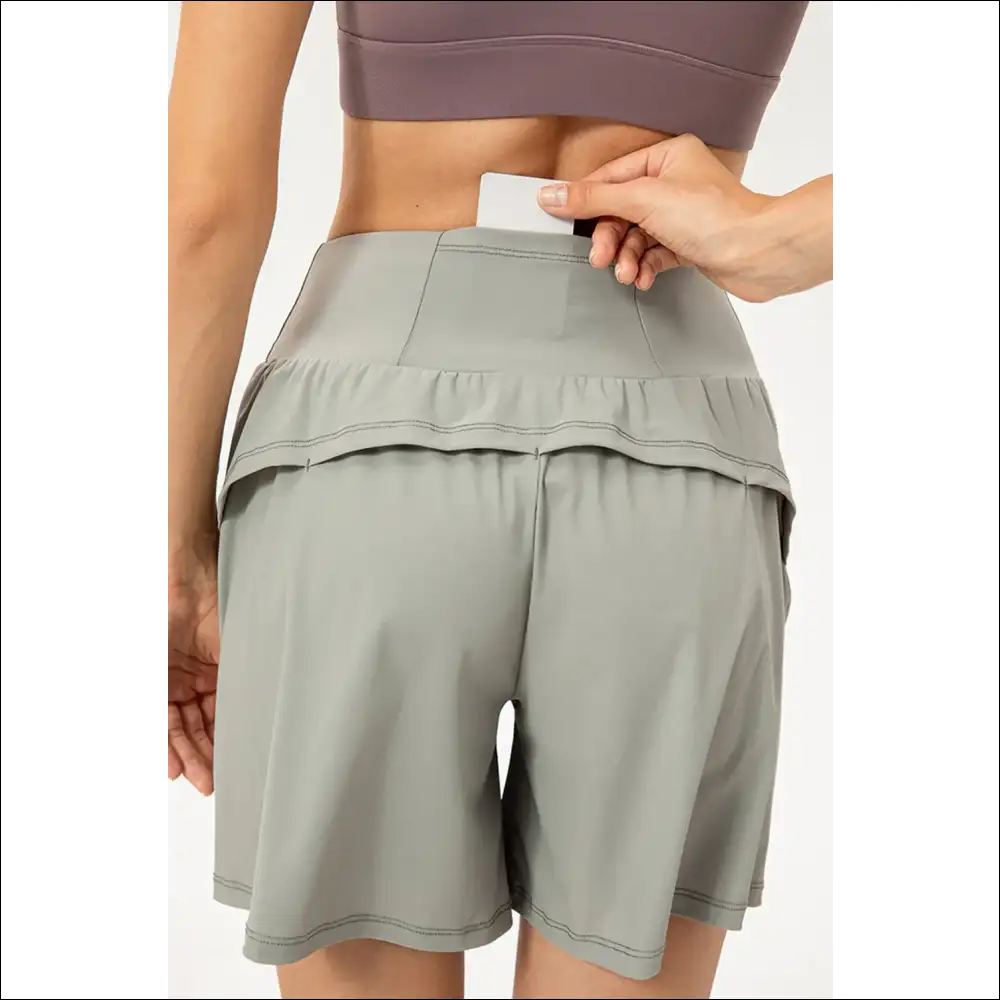 Pocketed Elastic Waist Active Shorts for Trendy Women - on Sale Worldwide Shipping