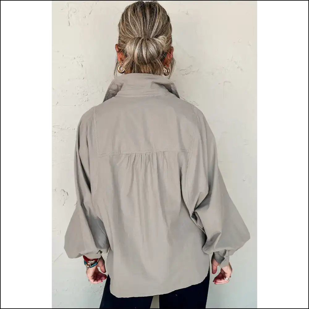Poofy Balloon Sleeve Shirt Cotton Cuteness Alert - Blouses on Sale Worldwide Shipping