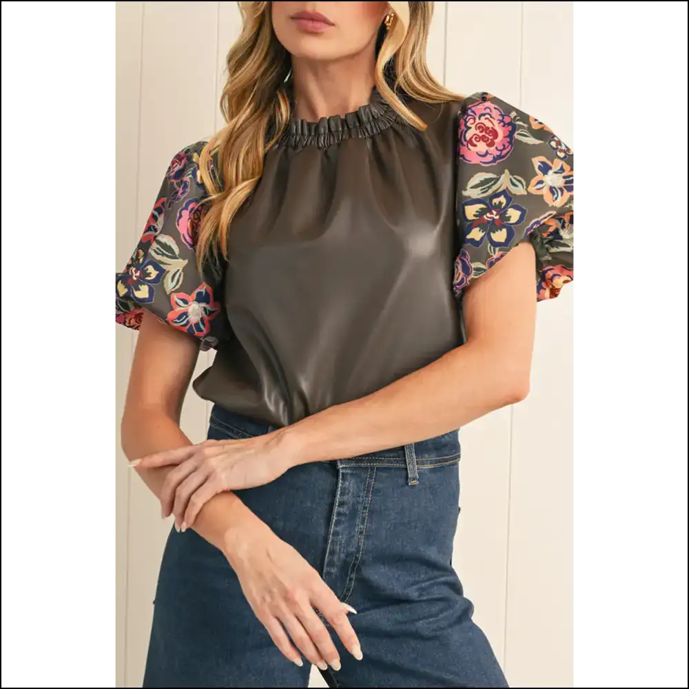 Puff Sleeve Blouse: from Wallflower to Wildflower 🌼 - Dark Green / s - Blouses on Sale Worldwide Shipping
