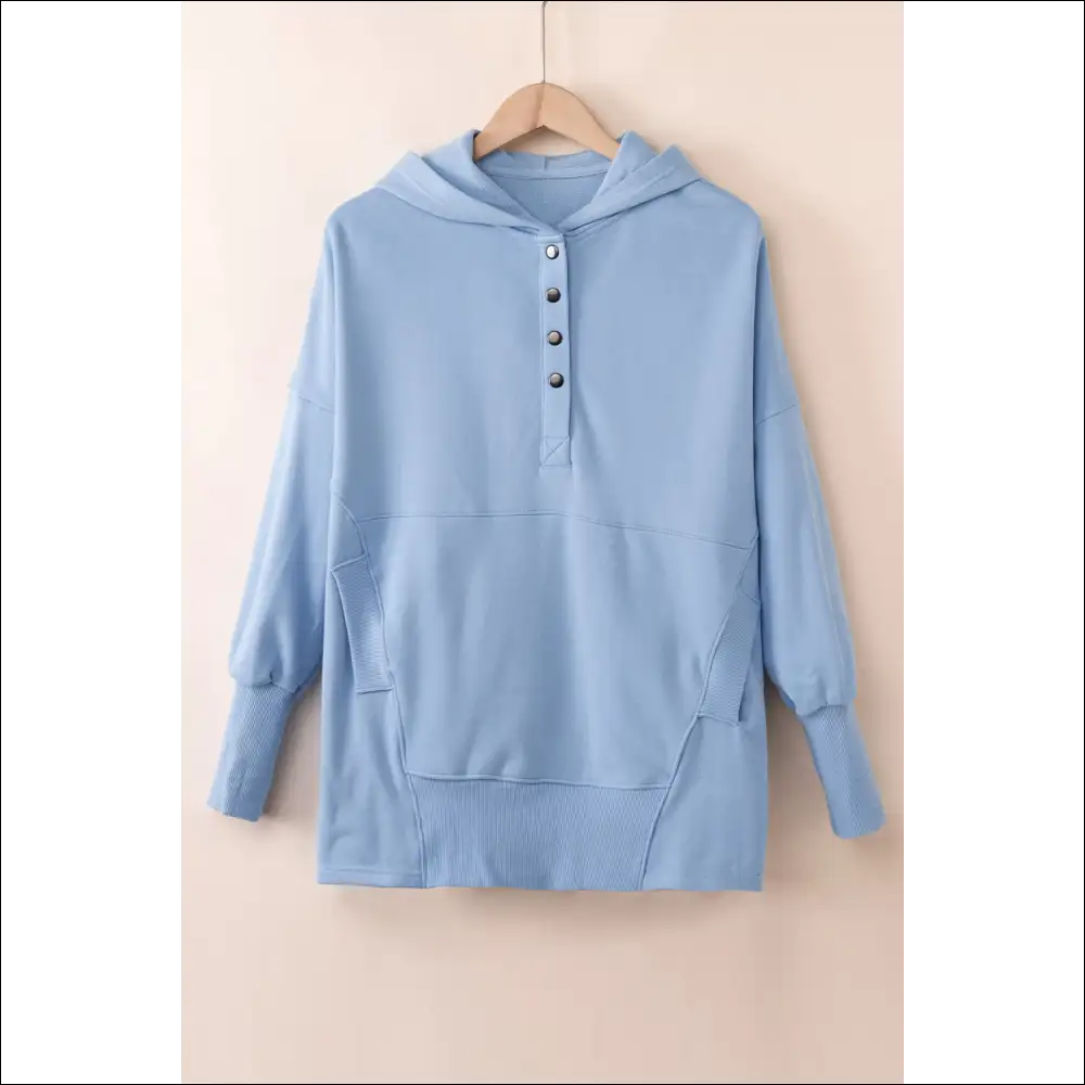 Chic Quarter-snap Dropped Shoulder Hoodie - Hoodies Sweatshirts & on Sale Worldwide Shipping