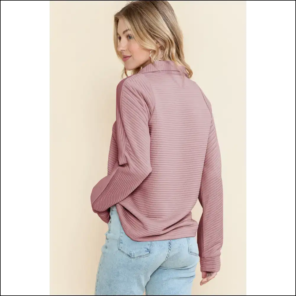 Quarter Zip Sweatshirt: Peach Blossom Needful Things ๐ - Sweatshirts & Hoodies on Sale Worldwide Shipping