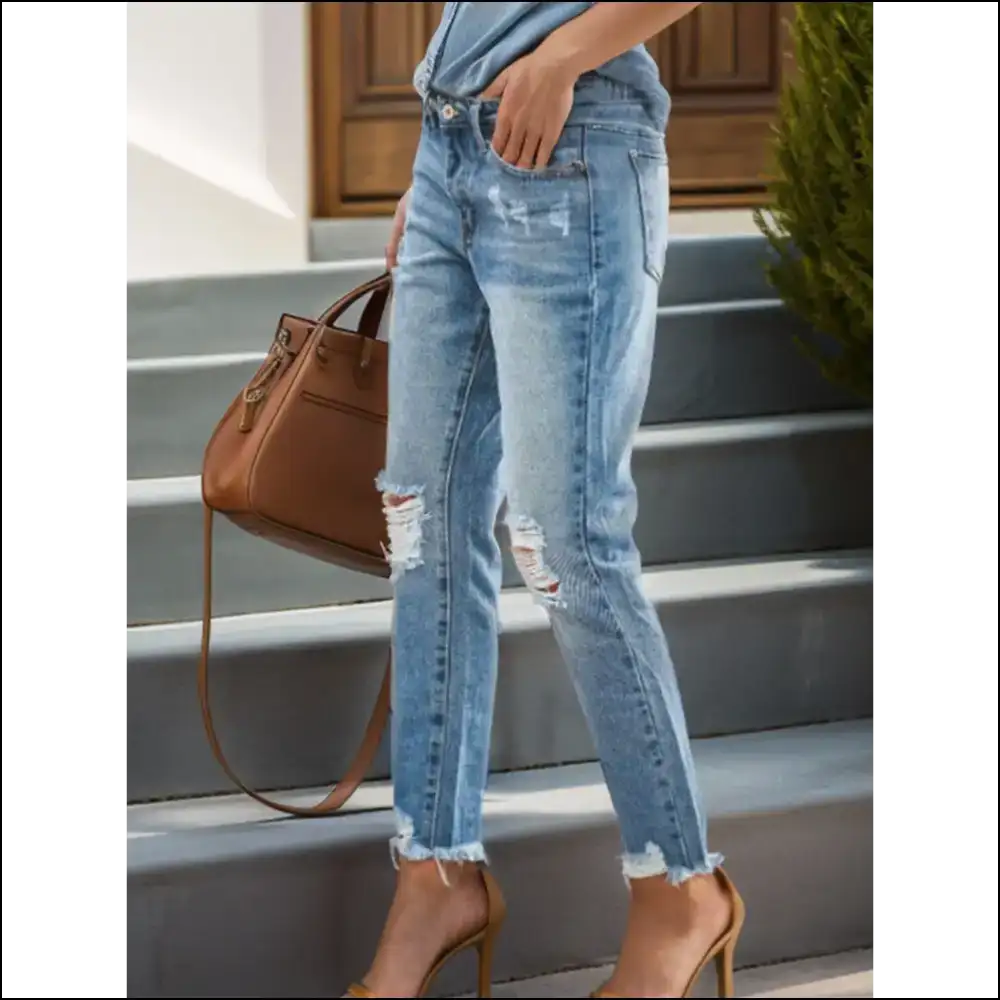 Raw Hem Jeans: Because Even your Denim Deserves a Midlife Crisis! 😂 - Jeans on Sale Worldwide Shipping