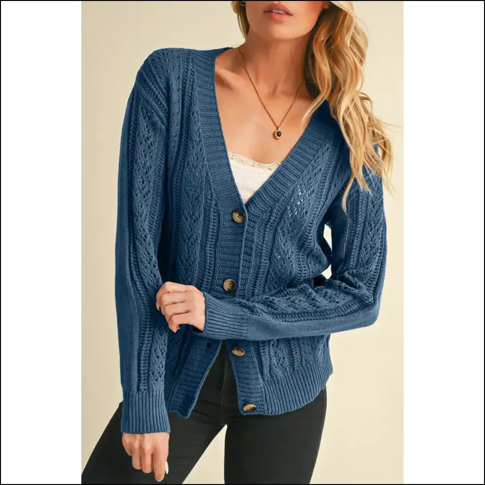 Real Teal Hollow Knit: Cardigan so Comfy Itβs Basically a Hug π Needful Things - Canton / s - Cardigans on Sale Worldwide Shipping