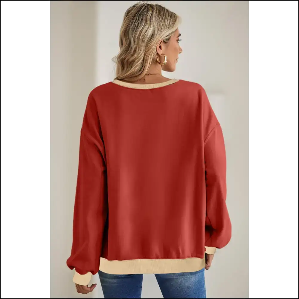 Red Clay Color Block: from Zero to Fashion Hero! 🤩 - Sweatshirts & Hoodies on Sale Worldwide Shipping