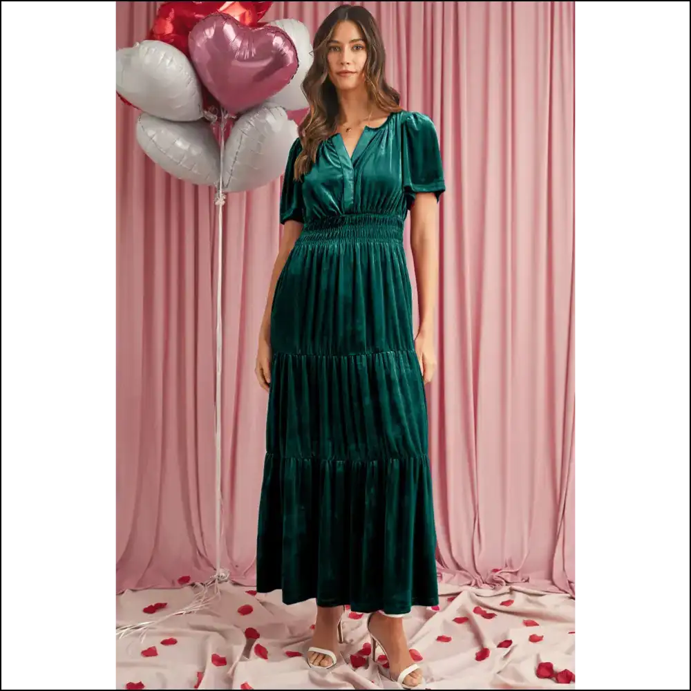 Red Dahlia Velvet Dress: so Comfy Youll Forget Pants Exist! Needful Things - Evergreen / s - Maxi Dresses on Sale Worldwide Shipping