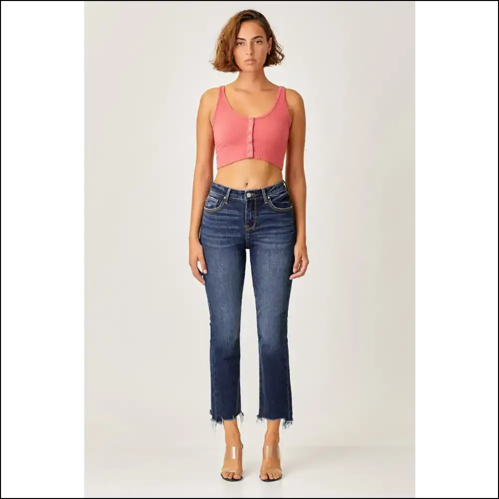 Risen Frayed Hem Cropped Jeans: Dance Like no Oneβs Hemming You! π - Jeans on Sale Worldwide Shipping