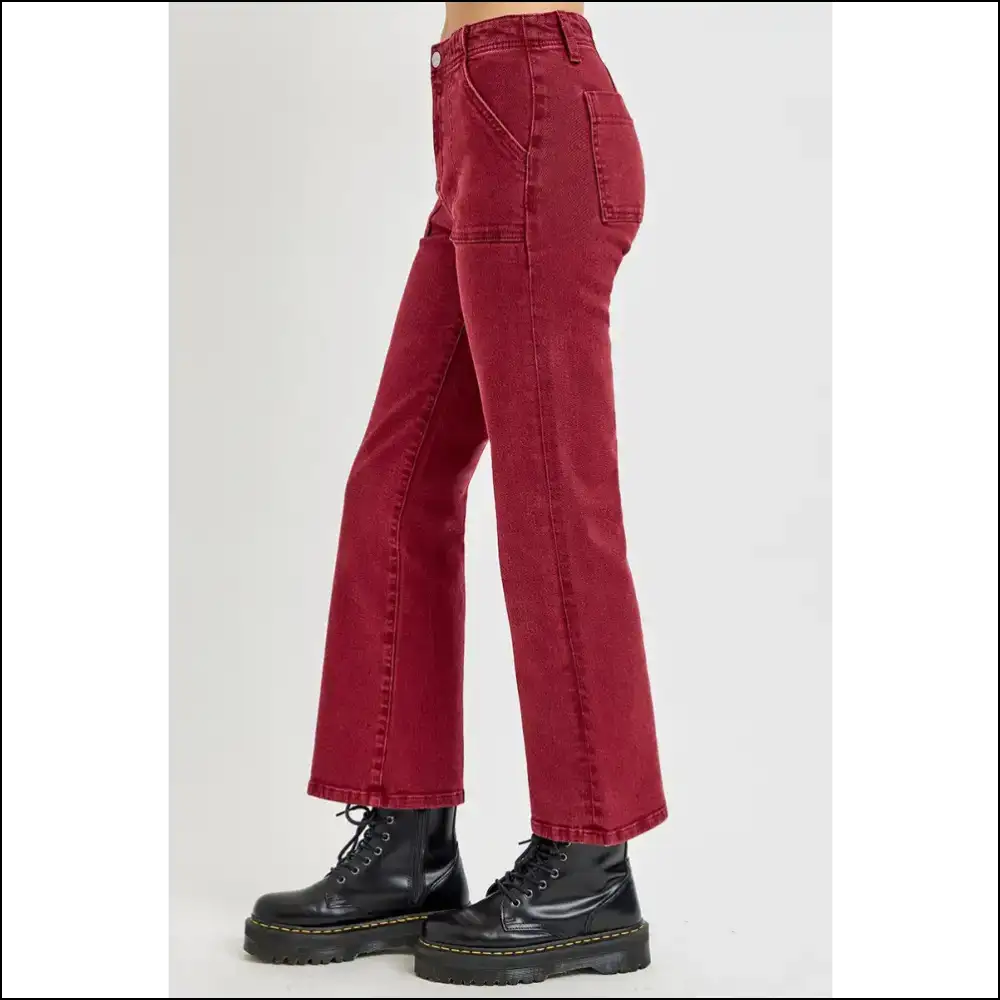 Risen High Rise Straight Jeans: Because your Curves Deserve a Standing Ovation! π - Jeans on Sale Worldwide Shipping