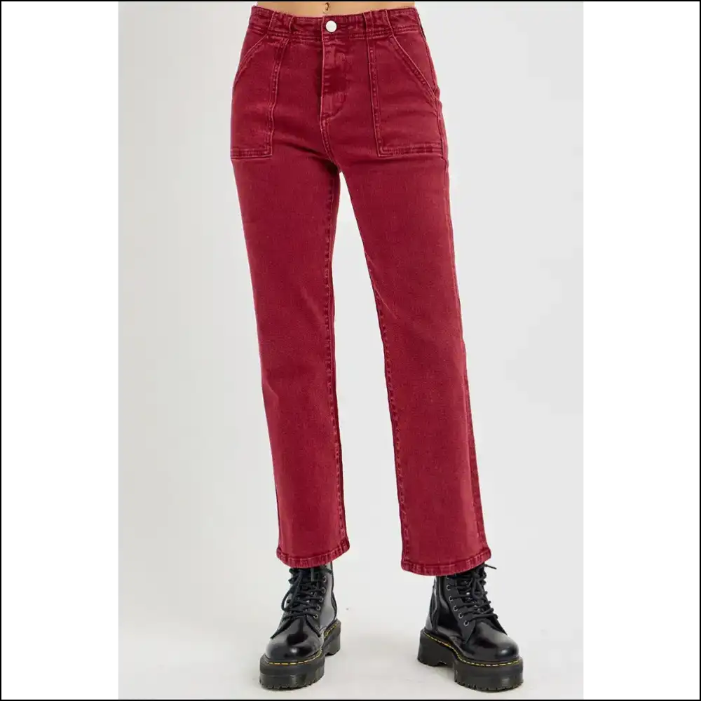 Risen High Rise Straight Jeans: Because your Curves Deserve a Standing Ovation! π - Jeans on Sale Worldwide Shipping