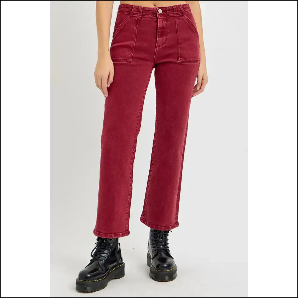 Risen High Rise Straight Jeans: Because your Curves Deserve a Standing Ovation! π - Jeans on Sale Worldwide Shipping