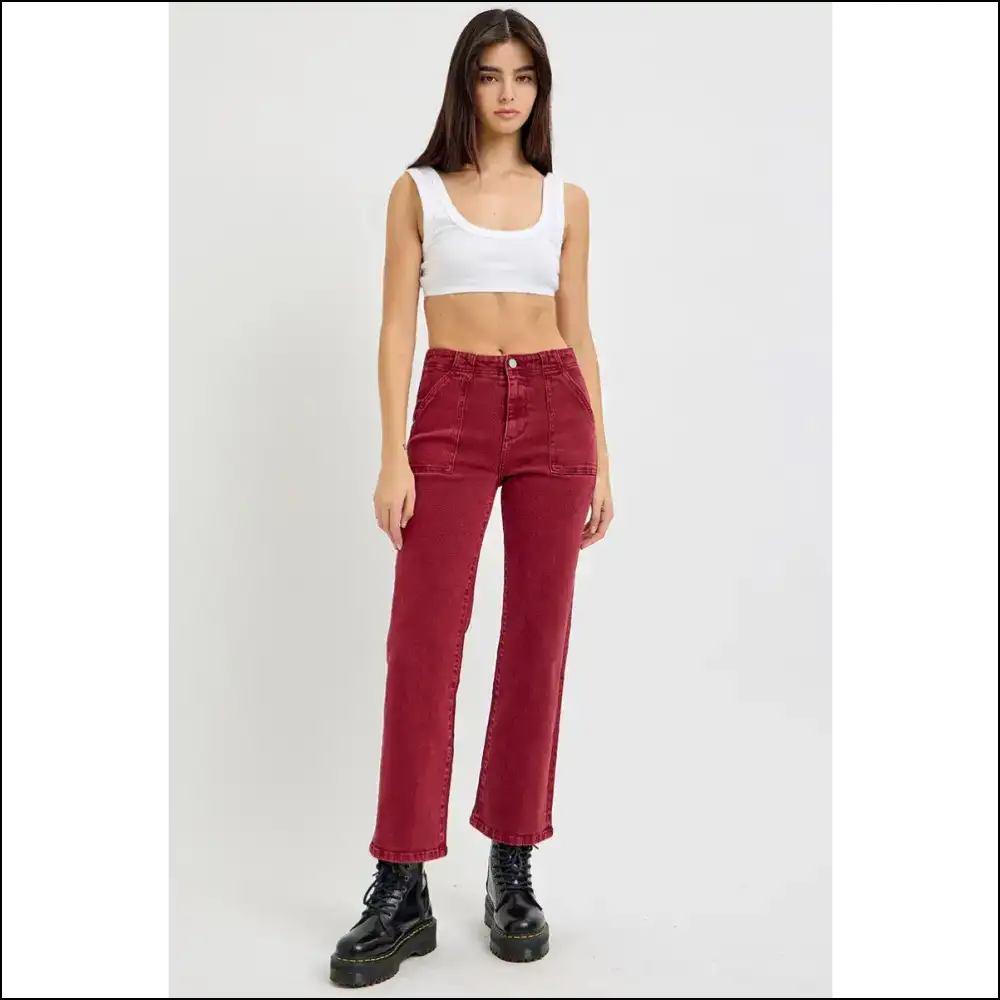 Risen High Rise Straight Jeans: Because your Curves Deserve a Standing Ovation! π - Jeans on Sale Worldwide Shipping