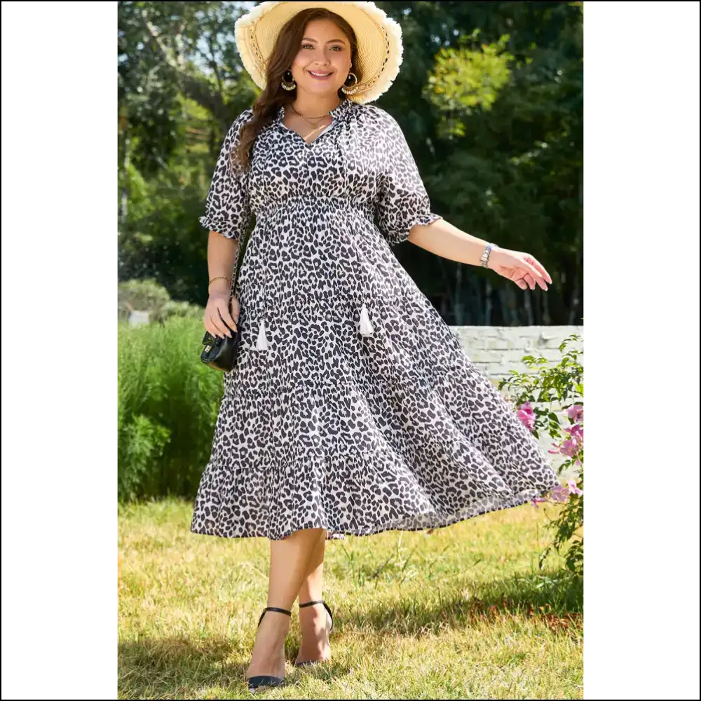 Roar! my Brown Leopard Tassel Tie Dress: Needful Things π₯π - Plus Size Dresses on Sale Worldwide Shipping