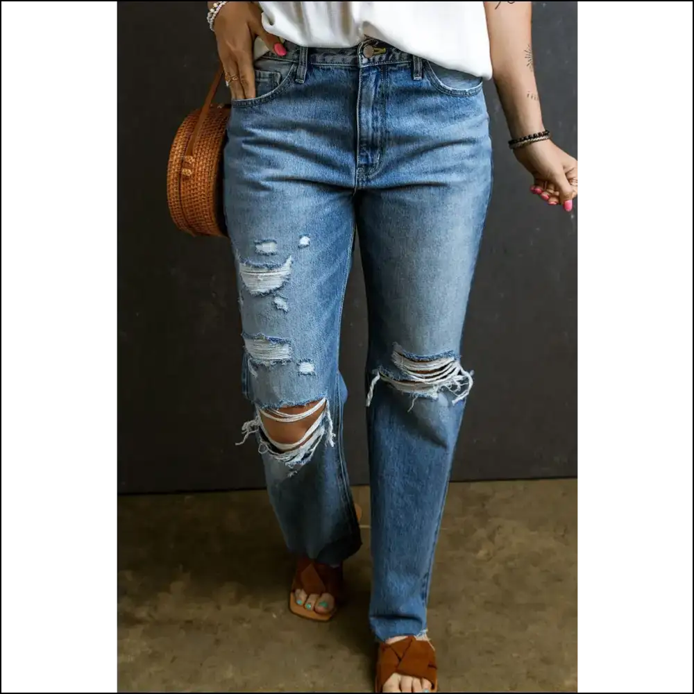 Rock Those Distressed Raw Hem Jeans and Embrace your Fashionable Chaos! πβ¨ - on Sale Worldwide Shipping