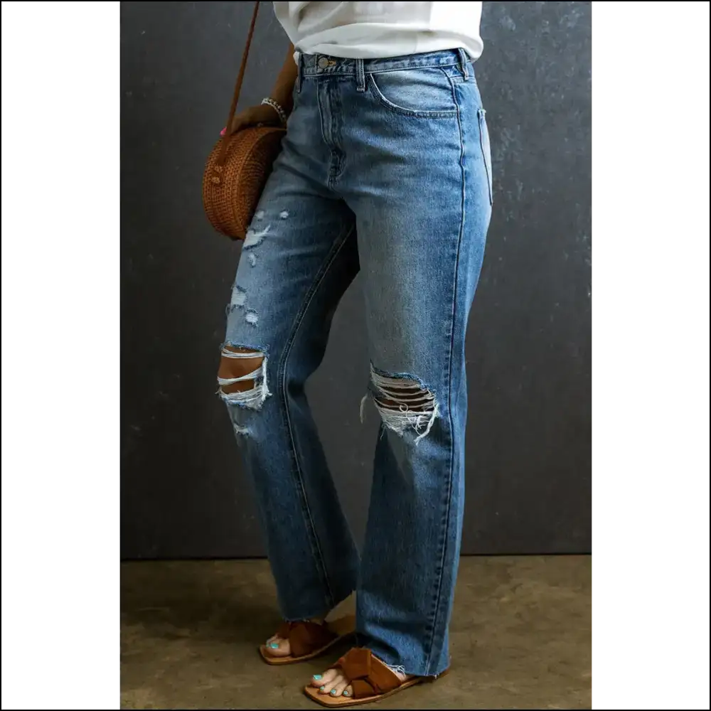 Rock Those Distressed Raw Hem Jeans and Embrace your Fashionable Chaos! πβ¨ - on Sale Worldwide Shipping