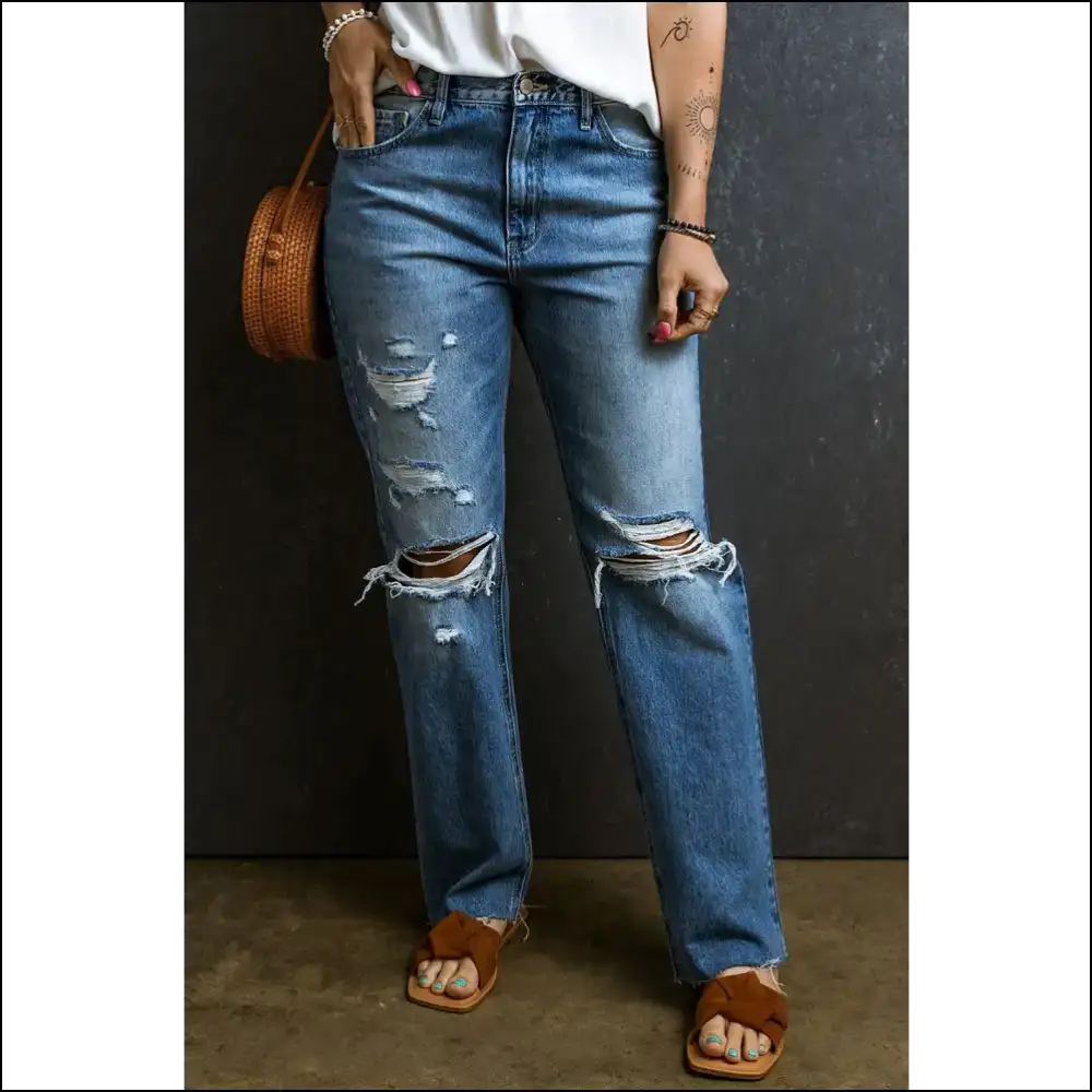 Rock Those Distressed Raw Hem Jeans and Embrace your Fashionable Chaos! πβ¨ - on Sale Worldwide Shipping