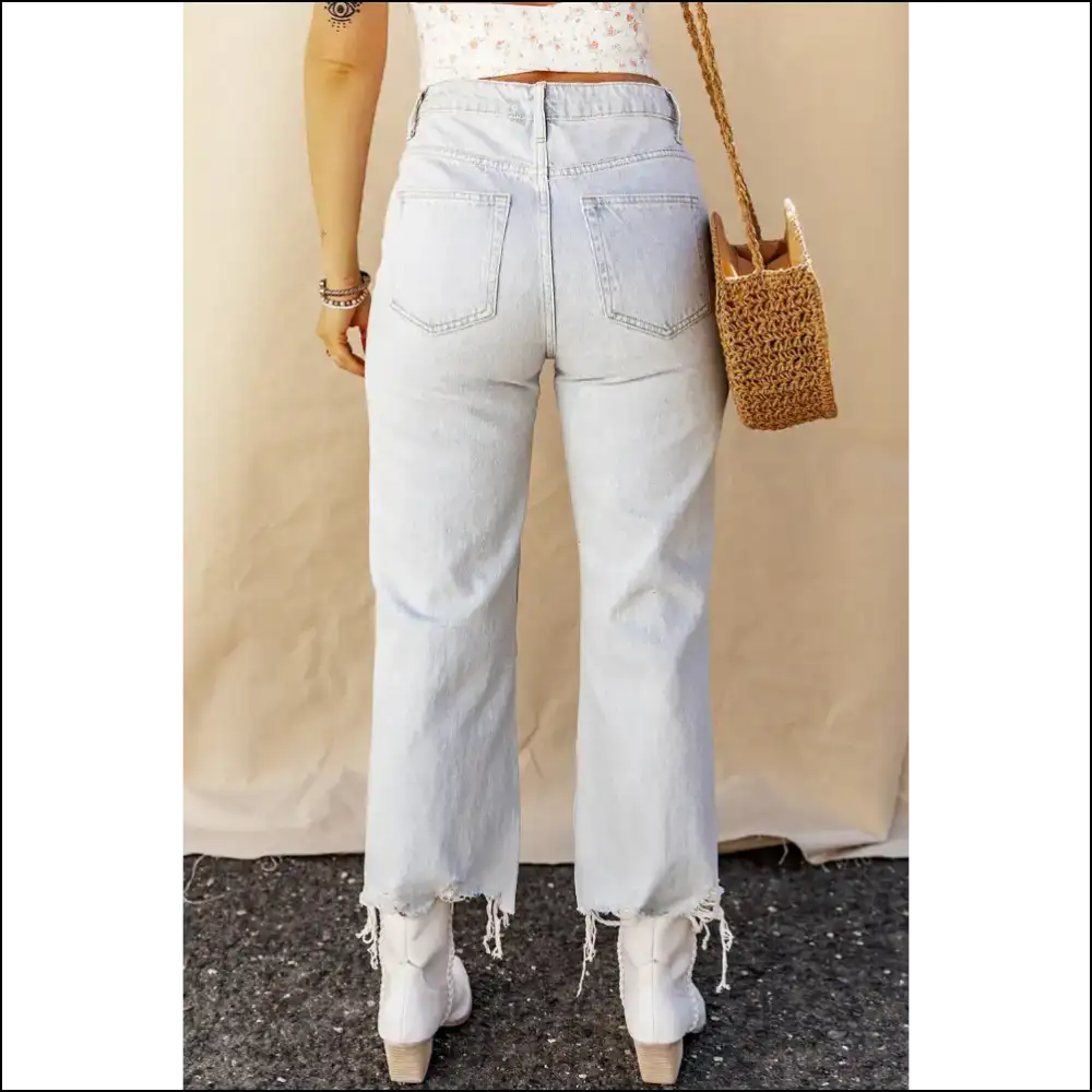Rock your Distressed Raw Hem Jeans and Embrace Inner Fashionista! 👖✨ - on Sale Worldwide Shipping